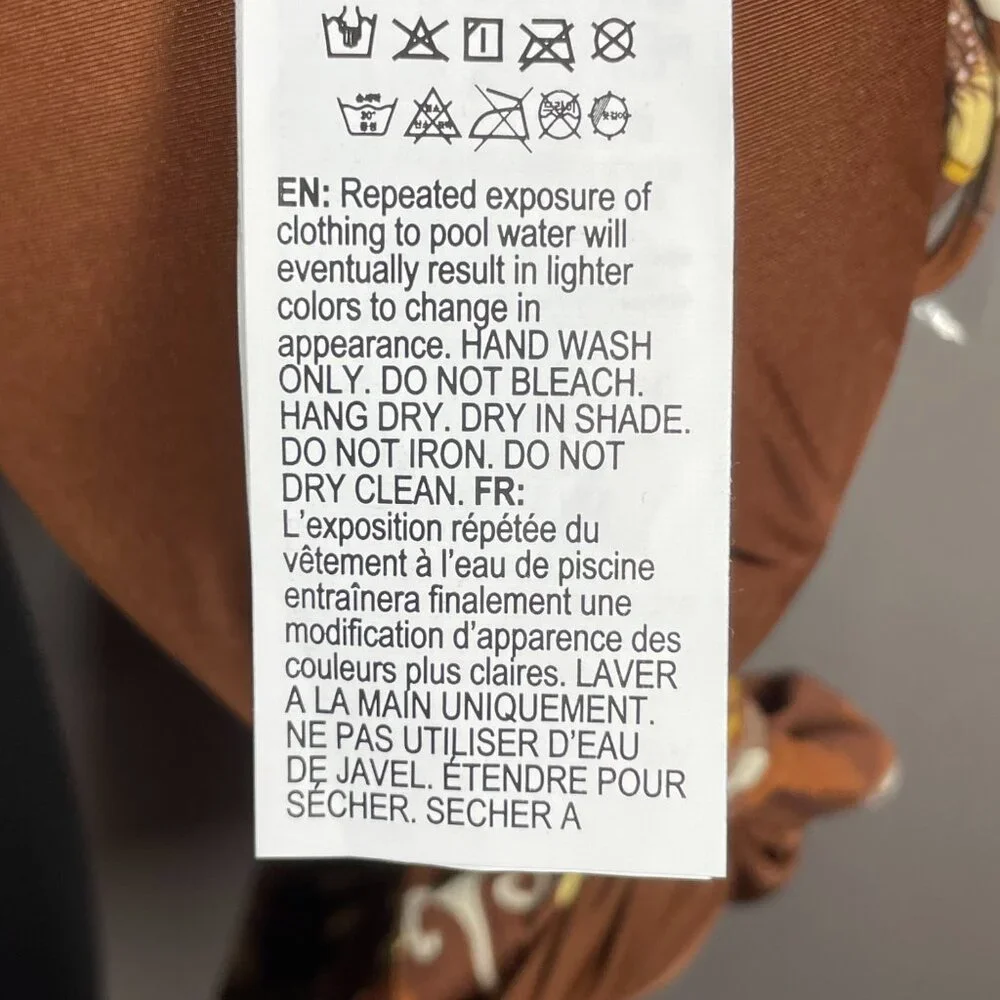 NEW RVCA Bikini Top Womens Medium brown floral swim beach summer earth - Picture 7 of 10